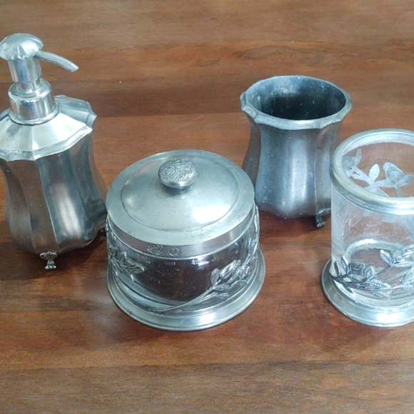 Labrezel Rose Pewter Glass Canister - Picture 2 of 4